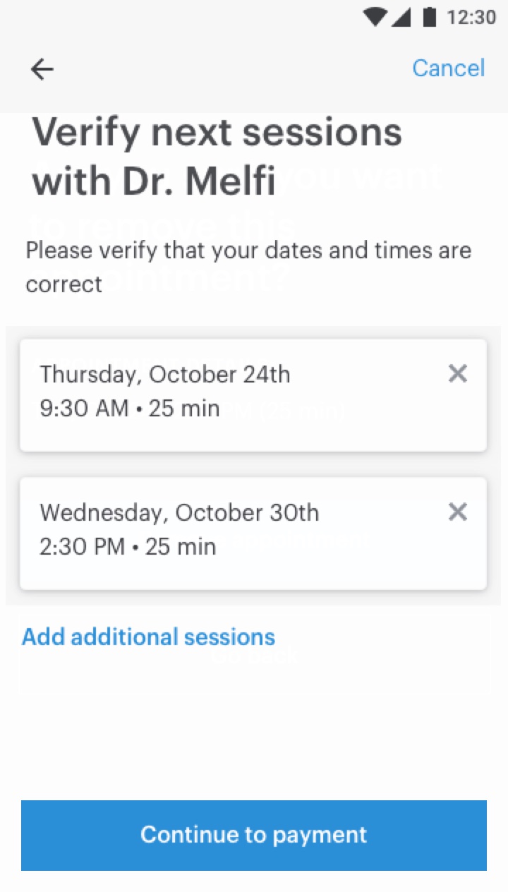 Verifying the two chosen sessions