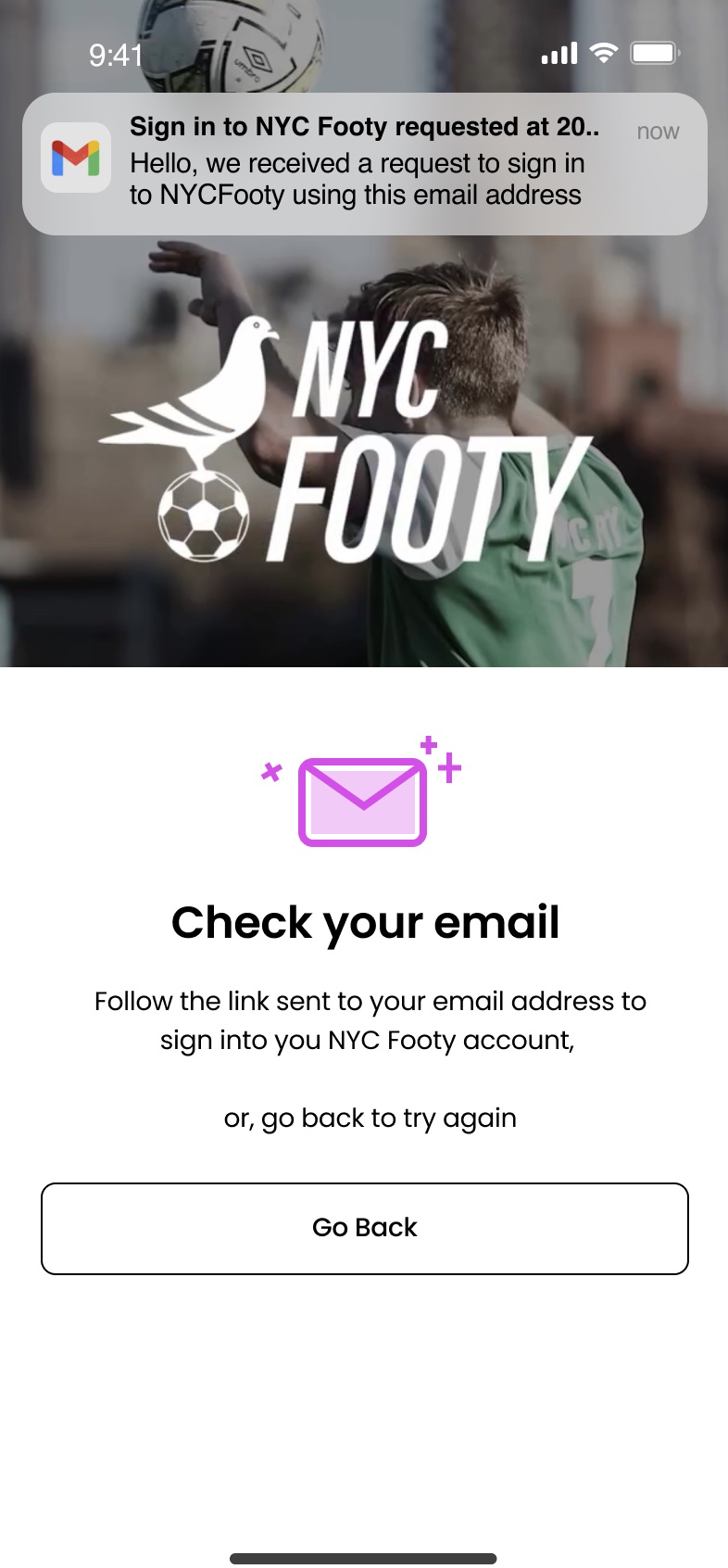 Check your email for a sign-in link